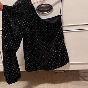 Zara Black Top with Gold Accents